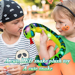 40'' Green Realistic Light Up Snake Stuffed Animal Snake Plush Toy Glowing Up Stuffed Animal For Practical Jokes,Playtime Fun Soft Kids Christmas Halloween Birthday Festival Presents