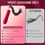 Sex Whip With G Spot Vibrators - Bdsm Leather Sex Whips Female Sex Toys Dildo Vibrator With 10 Vibrating Pattern, Couples Adult Sex Toys For Women Clitoral Stimulator, Sex Bondage Restraints Games