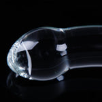 8.5 Inch Glass Double-Ended Dildo, Thin Curved Cute Transparent Double-Headed Clear Dildo, Crystal Anal Plug Beads, G-Spot Stimulation Prostate Massager, Pleasure Toy For Men, Women, And Couples