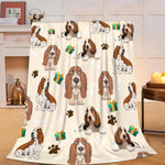 Basset Hound Blanket Cute Basset Hound Dog Throw Blankets Soft Warm Fuzzy Cozy Plush Gifts For Girls Women Lightweight Fleece Flannel Stuff Decor Gift For Kids Adults 50"X40"