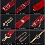 Anal Hook Bdsm Sex Bondage - Bed Restraint Kit With Adjustable Handcuffs Collar Ankle Cuffs Leather Furniture Restraint Set With Anal Ball | Adult Sex Toys For Couple Foreplay