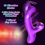 G-Spot Vibrators Realistic Dildo Vibrating Clitoral Stimulator 3 In 1 Rabbit Vibrator With 10 Vibration Modes 7 Flapping Patterns 6 Swing Modes Nipple Vaginal Massage Women Couples Sex Toys