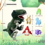 Store Handcrafted Plush Big Green T-Rex Stuffed Dinosaur With 6 Baby Dinosaurs Inside For Kids And Dinosaur Lovers - 19.6 Inches