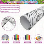 Giant Mandala Coloring Posters 50" x 25" Jumbo Welcome Mandala Coloring Posters for Kids