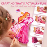 Kids Art Crafts DIY Kit Princess Dress-up Fun Art Activities for Ages 4-8 Birthday Gift Ideas