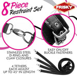 8-Piece Bondage Restraint Set, Black (Ac986)
