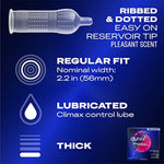 Durex Air Condoms Extra Thin, Transparent Natural Rubber Latex Condoms with Condoms, Ultra Fine, Ribbed, Dotted with Delay Lubricant, Durex Performax Intense Natural Rubber Latex Condoms