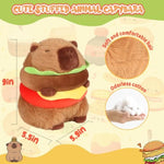 Hamburger Capybara Plush Capibara Stuffed Animal Plushies Toys Hugging Gifts For Kids Brown Plush Wear Soft 9 Inch