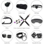 Bondage Sets 10 Pcs Bdsm Leather Bondage Sets Sm Ties Leather Bondage Sets With Eye Masks Sex Cuffs Whips Nipple Clamps Mouth Plugs Extreme Bedtime Bondage Sex Toys,Adult Games Sex Toys