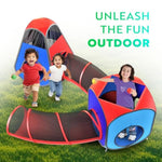 4Pc Pop Up Play Tent And Tunnel Bundle For Toddlers And Kids - Indoor & Outdoor Playhouse With Storage Bag, Red & Blue