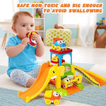 Toddler Toys For 1 2 Year Old Boys And Girls Gifts: Educational Elephant Slide With 4 Animal Car Toys For Baby 12-18 Months, First Birthday Gifts For Kids, Learning Push Truck Tracks Age 1-2