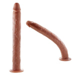 16.5 Inch Super Long Realistic Dildo + 16.9 Inch Extra Super Long Built In Skeleton Flexible Dildo