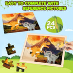 4 Packs Puzzles For Kids Ages 4-6, Wooden Dinosaur Puzzles For Toddlers Ages 2-4, Preschool Educational Dino Puzzles Boards Toys Gifts For 3 4 5 6 Boys Girls