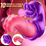 Vibrator Adult Sex Toys For Women - 4 In 1 Tongue Thrusting Vibrators Dildo Rose Sex Toys With 10 Licking Clitoral & 10 Vibration Mode, G Spot Clit Stimulator Pleasure Tools For Female Couples Games