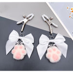Women Cat'S Claw Nipple Clips With Bow Erotic Fetish Nipple Clamp Toys Adjustable Breast Clips Bdsm Sexual Pleasure Tools Cat Cosplay Toys Bedroom Sm Game Bdsm Bondage Kits For Couples Beginner
