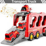 5-In-1 Fire Trucks Toy Set For Boys Age 1-3 3-5, Fire Car Truck For Toddlers 1 2 3 4 5 6 Years Old, Christmas Birthday Gift Car Sets With Light Sound