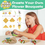 70 Pcs Make It Miniature Brands Nature Garden Plants Set, Mini Botanical Collectibles, Tiny Paper Flower Bouquet Diy Craft Kit, With Wood Display Stand, Miniature Toy Gift For Kids And Adults