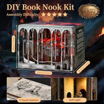 DIY Book Nook Miniature House Kit for Adults, Ember Castle Bookshelf Decor