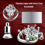 Heart Shaped Pot Cover Chastity Cage Sex Toy Set With Negative Urinal Tray, Male Penis Restraint Chastity Device, Stainless Steel Cock Cage Sm Fetish Trainer (45Mm)