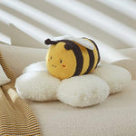 14In Soft Bee Stuffed Animal Plush Toy Cute Fuzzy Bumblebee Plushies Doll Realistic Cartoon Honeybee Anime Pillow Room Decor Birthday For Kids Friends Boys Girls