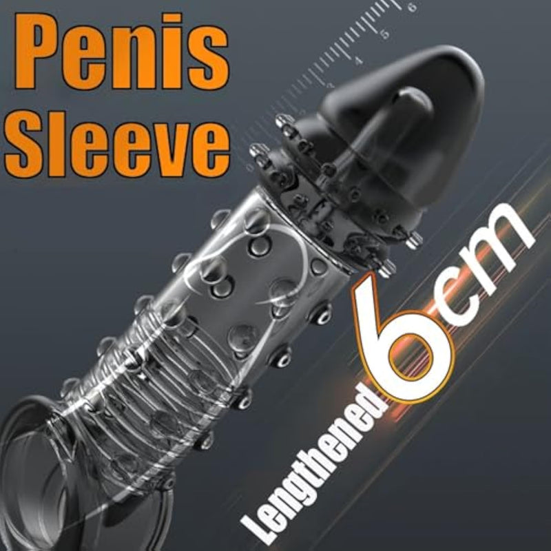 Penis Sleeve Penis Ring Male Sex Toy, Reusable Penis Pump Cock Sleeve With Multi-Stage Design Stimulation Spiral, Penis Enlarger Extender 2.4 Inch, Super Soft Penis Rings For Mens Couples Sex Toys