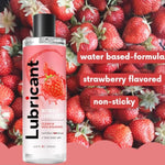Strawberry Flavored Personal Lubricant - Water-Based, Long-Lasting Moisture, Hypoallergenic Lube For Sensitive Skin, Ph Balanced Care, 6.8 Fl Oz