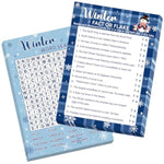 30 Players Winter Holiday Christmas Party Games For Adults Family Office Large Groups, Word Search Game, Guesstures Game, Fact Or Flake Games With Answer Key (Winter Search)