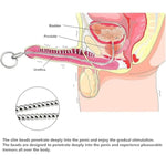 13.8" Flexible Stainless Steel Urethral Sounds Dilators Smooth Beads Urethral Dilator, Penis Plug Insert Prostate Stimulation Sounding Toys Catheter Stretching Male Masturbation Rod (6-8Mm)