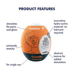 Masturbator Egg 3 Pack - Stroker For Male Masturbation, Portable Pleasure Sleeve, Super-Stretchy, No Lubricant Required, Disposable, Single-Use (Crunchy)