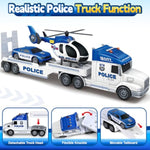 3 4 5 Boy Toddlers Toys, Extra Large Police Truck Toys With Racing Car And Helicopter, 3 In 1 Police Car Toy Birthday Gifts For 3 4 5 6 Year Old Boys Toddlers Girls