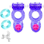 Vibrating Cock Ring Penis Ring Vibrator Couples Adult Sex Toys &Games With Clitoral Stimulator Cock Rings Clitoris Vibrators For Longer Harder Stronger (Blue)