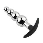 Metal Anal Plug Anal Beads Dildo Adult Sex Toys - 4 Beads Design For G-Spot Prostate Stimulation, Aluminum Alloy Butt Plug Temperature Play Smooth For Men Women Couples (Anchor Bottom)
