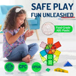 130PCS Magnetic Building Blocks Set with 2 Cars for Kids, Educational Toy for Learning and Fun