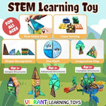 76-Piece Dinosaur Magnetic Tiles; Animal Magnet Tile Gift; Stem Building Set, Preschool, Kindergarten, Toddler Toy For Boys Girls Kids Age 3 4 5 6 7 +
