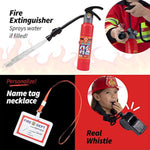 8 Pc Premium Washable Kids Fireman Costume Toy For Kids,Boys,Girls,Toddlers, And Children With Complete Firefighter Accessories