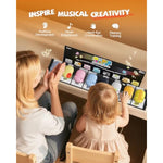 Ruko 1701 Musical Cats Piano Keyboards with Cute Meow Tone, Press Play Music Scale, Fun Music Toys for Kids, for Boys & Girls Age 3 4 5 6 7 8 9, Educational Instrument (8Pcs)