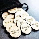 20Pcs Date Night Funny Tokens, Valentines Gifts For Couples, Sexual Wooden Couples Games Activity Token, Romantic Funny Sex Token Gift For Him Her Round Shaped (Pack One)