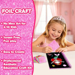 Foil Art Craft Kit for Kids, Mermaid, Unicorn, Cat & Flower Designs