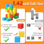 Magnetic Blocks,1.42Inch Large Magnetic Building Block For Toddlers 3 4 5 6 7+ Year Old Boys Girls Magnet Toys For Kids Age 3-5 Sensory Toys 1-3 Gift