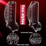 Penis Sleeve Extender Cock Ring Male Sex Toy, Transparent Cock Sleeve Penis Pump With Ball Loop,Silicone Reusable Cocking Penis Enlarger Girth Enhancer For Men, Penis Extension Adult Sex Toys For Men
