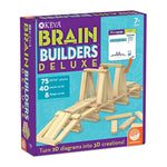 MindWare Keva Brain Builders Deluxe: STEM Building Toy Includes 75 KEVA Planks, 40 Puzzle Cards, 8 Design Cards, 3D Building Skills for Kids - Ages 7+