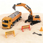 Alloy Mini Construction Vehicles, 3Pcs Die-Cast Metal Toy Set With Pull Back Action - Excavator, Dump Truck, Bulldozer For Toddlers & Kids 3 4 5 6 7 Years Old Boys Toys
