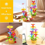 138 Pcs Flower Garden Building Toys For Girls Toys, Educational Stem Toy And Preschool Garden Play Set For Toddlers 3 4 5 6 7 8 Year Old Kids Boys Girls, Flower Stacking Toys For Kids Age 3-6
