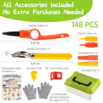 Cardboard Cutting Tools For Kids With Storage Box,Safe Diy Cutter,148 Pcs Construction Kit For Family & Team Activities,Creative Educational Toys Gift For Boys And Girls,5 6 7 9,Building Set,Ageds 4+