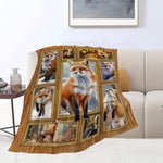 Fox Blanket Soft Fuzzy Fleece Wild Animal Throw Blanket Decor Cozy Warm Plush Flannel Winter Fox Blanket Gifts For Kids Adults Home Chair Sofa Couch Bed 50"X40"