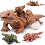 5 Pcs Bearded Dragon Stuffed Animal Set Gifts 26 Inch Large Lizard Iguana Plush Toy With 4 Baby Lizards, Simulation Operation Christmas Plushies For Boy Girl Birthday Pet Party Favor(Brown)