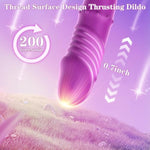 Thrusting Vibrator Dildo Sex Toys - Adult Toys G Spot Clitoral Licking Vibrators, Rabbit Sex Toy For Women With 10 Vibrating Licking & 6 Thrusting Modes, Couples Toy With Beaded Stimulation