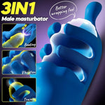 Male Sex Toys Penis Vibrator, Male Masturbator Glans Trainer Stroker With Strong 10 Beating Modes & 10 Vibrations, 360° Tentacle Wrap Penis Training Vibrator Sex Machine For Erection&Prolong Endurance