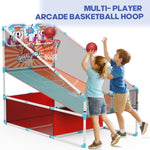 2-Player Arcade Basketball Game Set,Upgraded Indoor Hoop with LED Light Electronic Scoreboard 4 Balls,Carnival Games Sports Toys Kids 3-12 for Home Party Backyard Outdoor Boys Girls Toddlers Gifts