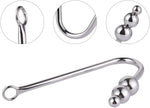 Stainless Steel Anal Hook - 3 Balls Butt Plug, Fetish Bondage Hook, Anal Sex Toy for Lovers